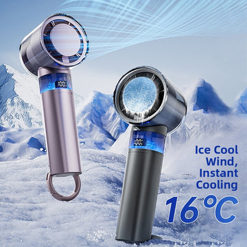 Ice Cold Breeze Hand Held Fan with USB Charger