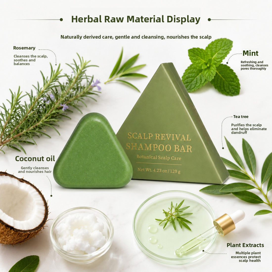 Oriental Arborvitae Isatis Leaf Herbal Shampoo Bar