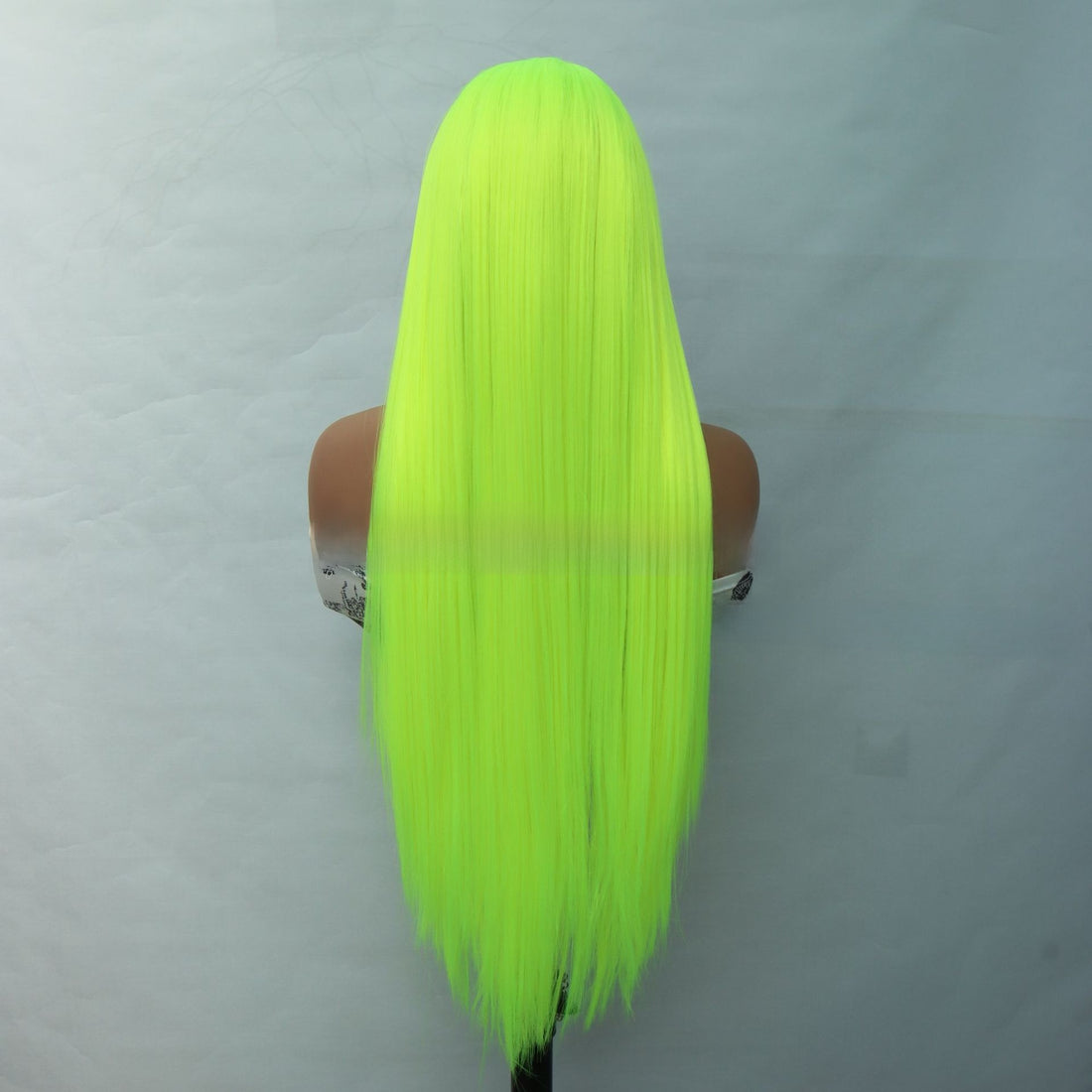 Lace Front Long Straight Synthetic Wig - Flo Green