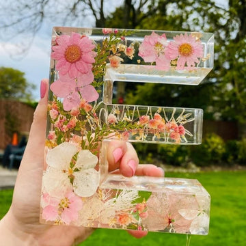 Floral Resin Alphabet Night Light
