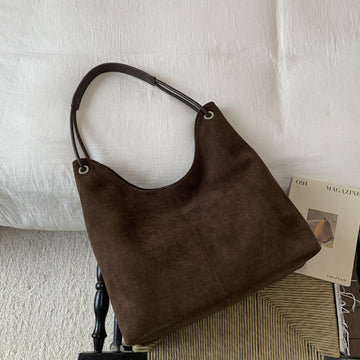 Minimalist Retro Suede Shoulder Bag