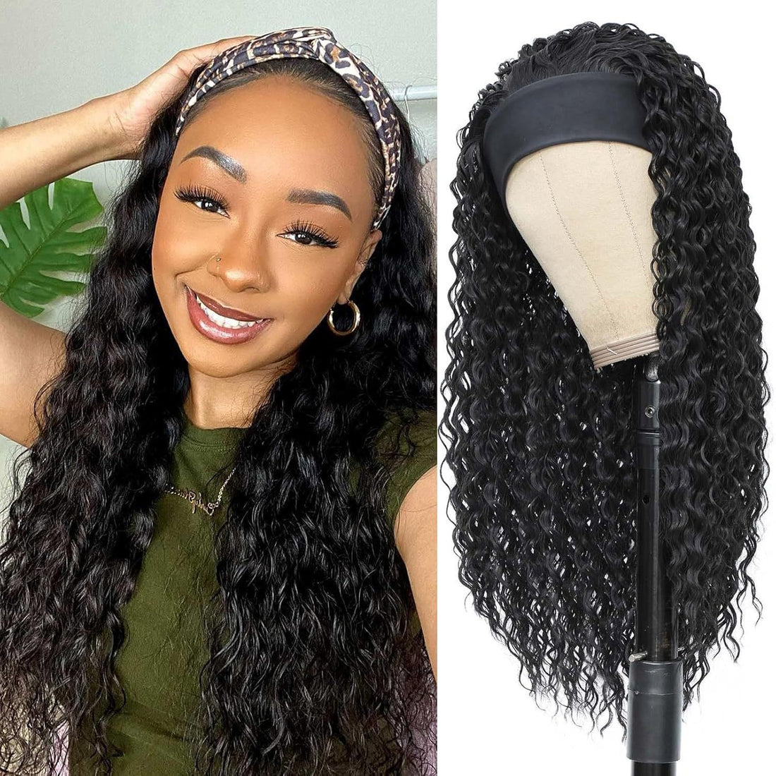 Headband Wig with African Curls