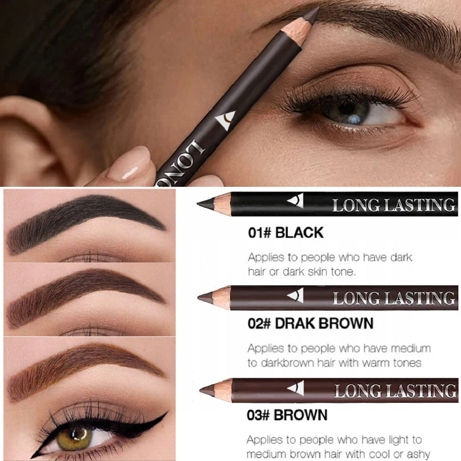 Wooden Waterproof Eyebrow Pencil & Eyeliner