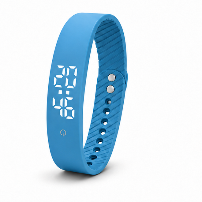 Vibration Loop Ban Alarm Watch & Fitness Tracker | Blue