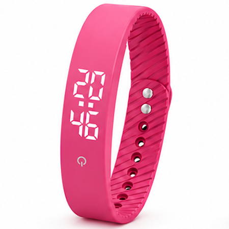Vibration Loop Ban Alarm Watch & Fitness Tracker | Pink