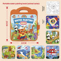 Activity Book featuring a colorful animal-themed water painting cover, orange carry handle and matching illustrated pages