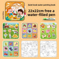 Activity Book with a colorful farm theme, illustrated cover, food and animal cards, black-and-white coloring pages, and water pen