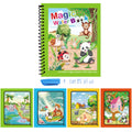 Activity Book with green spiral-bound cover, colorful animal illustrations and matching jungle, sea, farm, and fantasy pages