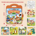 Activity Book with a colorful party-themed water painting cover, orange handle, animal characters, and reusable pages