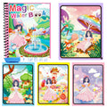 Activity Book with a pink spiral-bound cover and colorful fairy-tale princess scenes on reusable water painting pages
