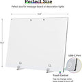 Activity Books erasable acrylic drawing board in clear white, with a slim rectangular panel, touch control and USB-C port