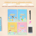Activity Books with four pastel blue, yellow, green, and pink spiral notebooks featuring colorful children’s handwriting practice covers