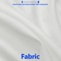Pillowcase fabric swatch in white brushed polyester with a soft peach-skin texture, for the English Alphabet floral design.