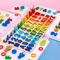 Activity Books wooden alphabet and number board with bright multicoloured pieces and matching peg posts