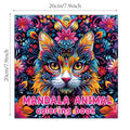 Coloring Books for Adults features a square paper cover with a vividly colored cat surrounded by ornate floral mandala patterns.