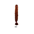 African Box Braids synthetic hair extension in auburn brown, tightly woven into a long, chunky braid with a tied-off end