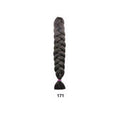 African Box Braids in a single long black synthetic hair braid with a thick woven pattern and tied end