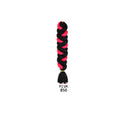 African Box Braids synthetic hair extension with a black and bright pink spiral braid and loose black tassel end