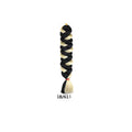 African Box Braids in black and platinum blonde synthetic hair, tightly woven into a long two-tone braid with loose ends