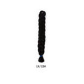 African Box Braids in black synthetic fiber, formed into a thick, tightly woven braid with a tied tassel end