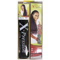 African Box Braids synthetic hair extension in a long, dark black braided style, shown in X-Pression Ultra Braid packaging