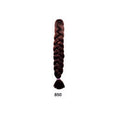 African Box Braids synthetic hair extension in dark burgundy, styled as one thick, glossy braid with a loose tassel end.