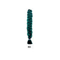 African Box Braids synthetic hair extension in deep teal, styled as a thick, neatly woven braid with a loose end.