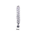 African Box Braids synthetic hair extension in silver grey, styled as a thick, tightly woven braid with a tied end
