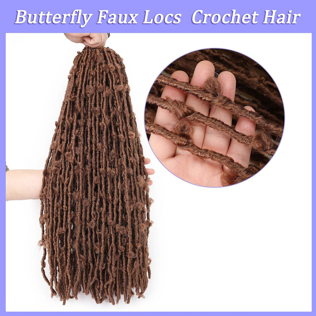 African Butterfly Twist Braids, long brown synthetic loc extensions with a textured, curly twist pattern and natural-looking finish.