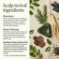 Anti-Hair Loss Shampoo Bar shown as a dark green speckled solid bar beside rosemary, roots, and botanical ingredients