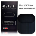 Anti Snoring Mouth Tape in black fabric, shown as stacked rounded rectangular strips beside a 60-piece box