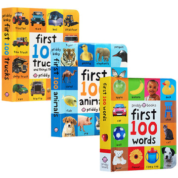 Activity Books | First 100 Words Animals Trucks Board Books Set