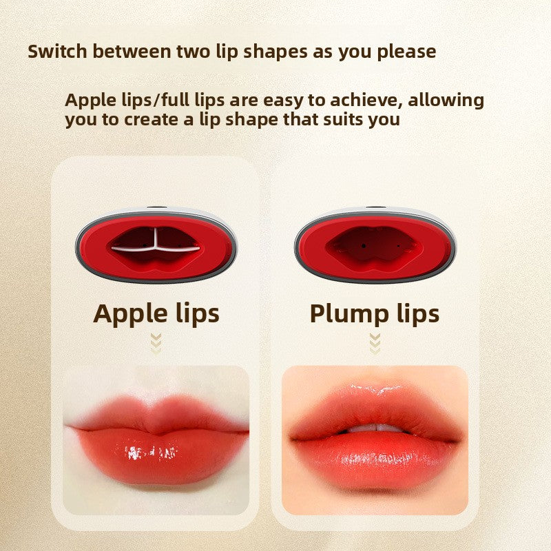 Lip plumping device in white ABS with a red silicone suction rim and a single round power button, Beauty Lip Electric design
