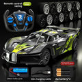 Bugatti Style kids remote control racing car, black and grey with neon green graphics, matching controller and charging accessories