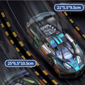 Bugatti Style kids remote control sports car in black and silver with turquoise graphics, racing stripes and cockpit detail