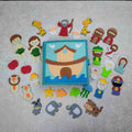 Activity Books felt cloth book with a blue-bordered Noah’s Ark scene and colorful animal and character pieces for play.