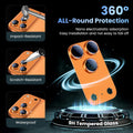 Camera lens protective film in orange-toned tempered glass with three circular lens cutouts and impact-resistant protection