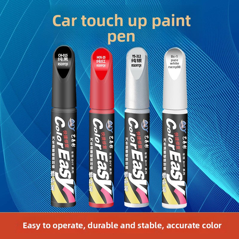 Car Accident Touch Up Pen set with black, silver, and white barrels, featuring tapered caps and bold Color Easy lettering.