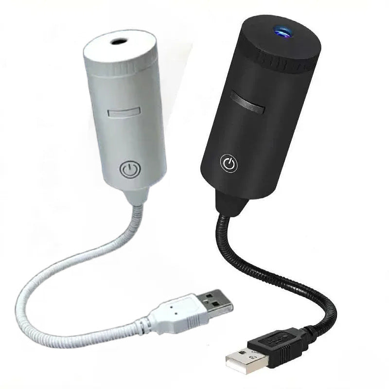 Car Mounted Starry Sky Projection Light in white and black plastic, with flexible USB cables and power buttons.