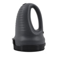 Car Window Ice electric scraper in dark gray and black ABS plastic, with a ridged body, oval handle, and broad base.