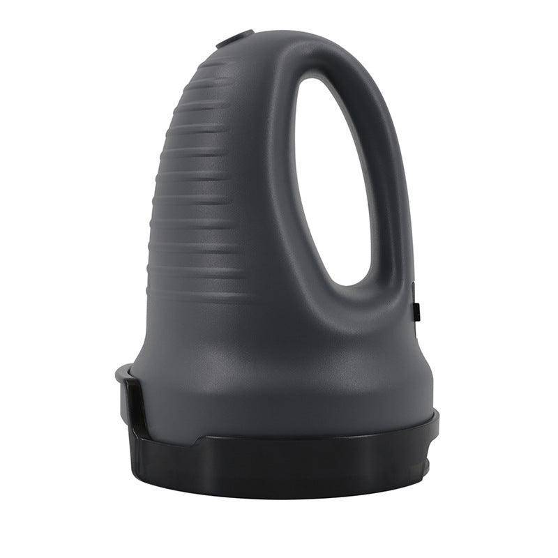 Car Window Ice electric scraper in dark gray and black ABS plastic, with a ridged body, oval handle, and broad base.