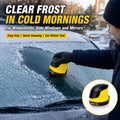 Car Window Ice electric scraper with a yellow and black ABS plastic body, clearing frost from a car windshield