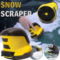 Car Window Ice scraper in yellow and black ABS plastic with a compact electric design and rotating brush head