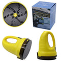 Car Window Ice electric scraper with a bright yellow ABS handle, black circular scraping head, and vented spinning disc