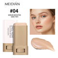 Concealer Foundation Liquid Stick in beige, shown as a rectangular twist-up stick with matching white-and-beige packaging and a creamy swatch.