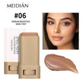 Concealer Foundation Liquid Stick in beige, shown as a rectangular twist-up stick with matching box and a creamy tan swatch.