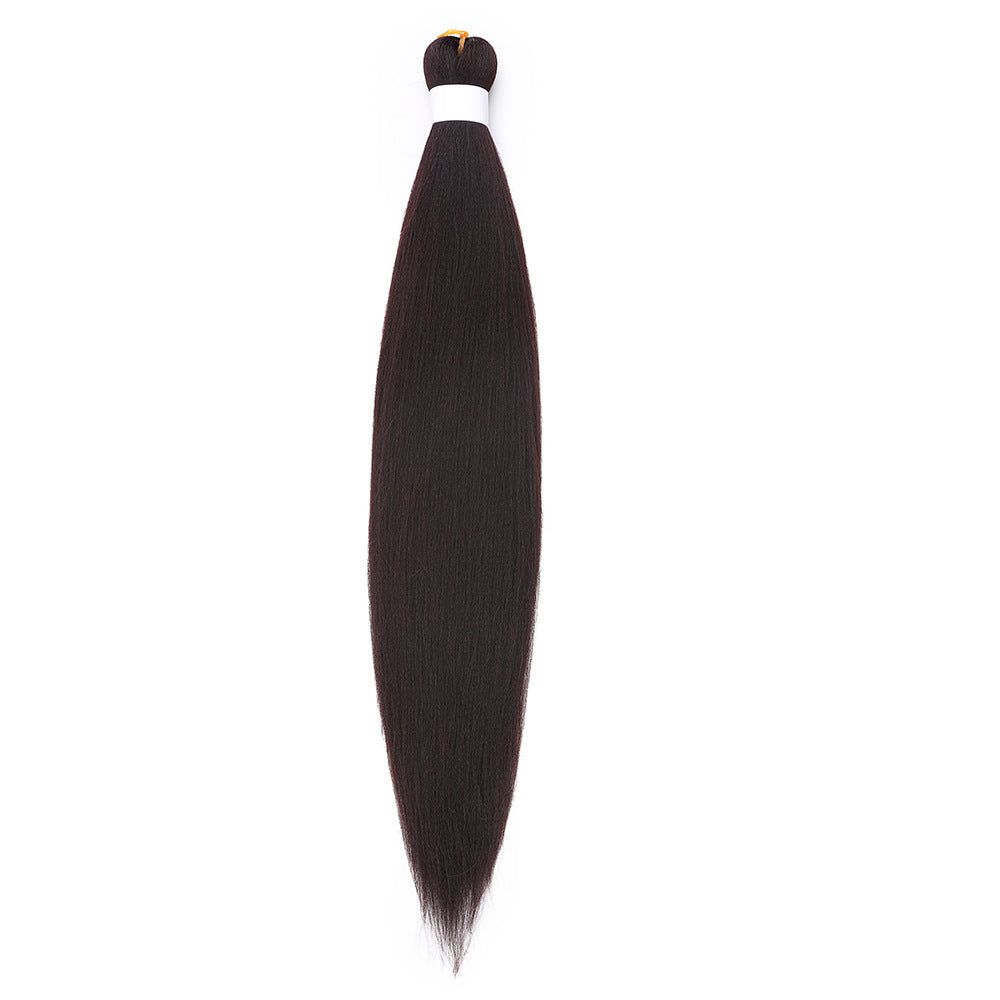 Dirty Braids Fluffy Wig hair extension in dark brown synthetic fiber with a smooth, straight texture and tapered ends