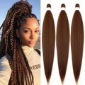 Dirty Braids Fluffy Wig with long dark brown synthetic hair styled in thick, defined braids gathered into a high ponytail