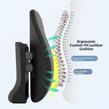 Ergonomic Lumbar Support Cushion Memory Foam Back Pillow