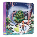 Board book with a colourful winter forest, festive tree and dancing characters; Educational  Picture Books with peek-through cutouts